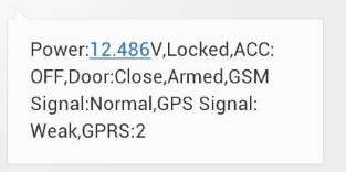 Vehicle GPS Tracker SMS Command reply Vehicle Status