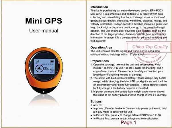 PG03: mini outdoor gps for hiking and sports--GPS Tracker For Kids